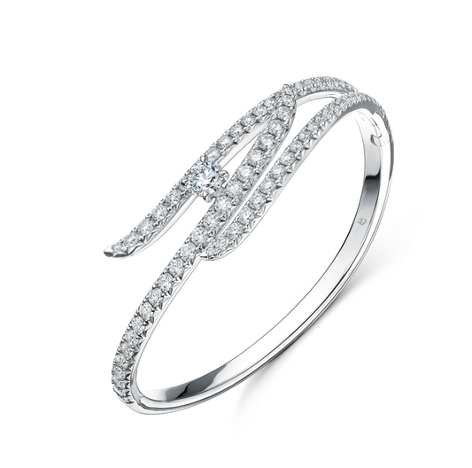 Vela Triple Row Pave Bangle