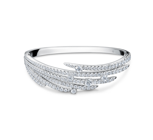 Vela French Cut Pave Bangle