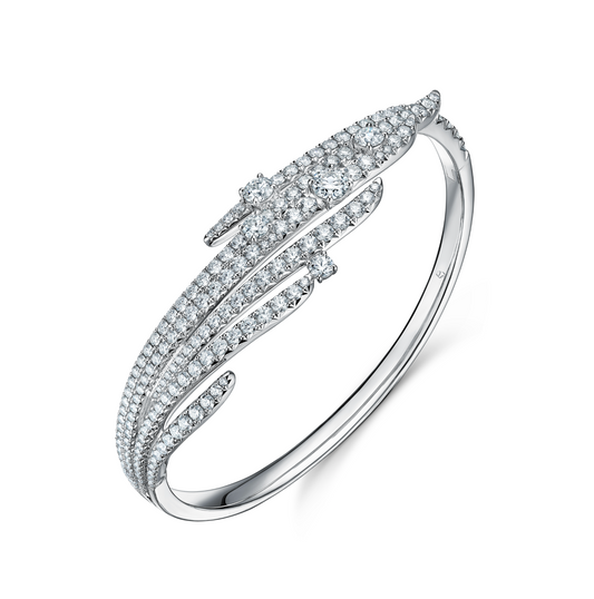 Vela French Cut Pave Bangle