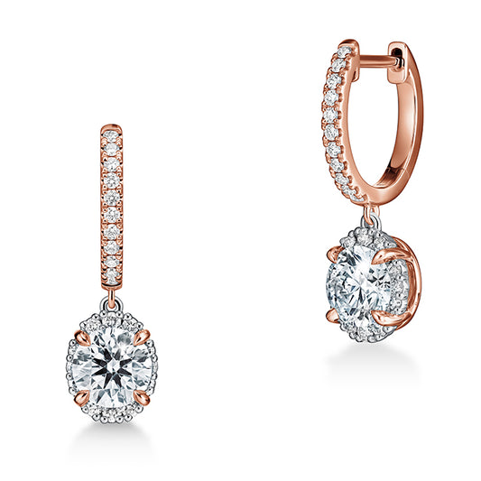 Ellipse Diamond Leverback Earrings