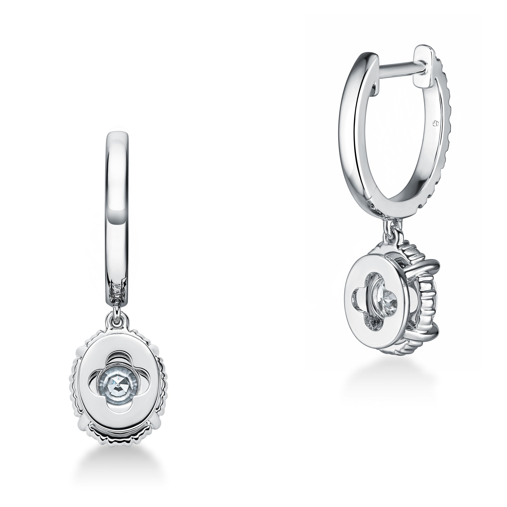 Ellipse Diamond Leverback Earrings