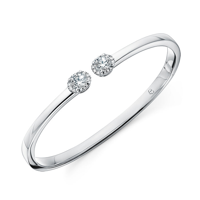 Ellipse Diamond Open Bangle
