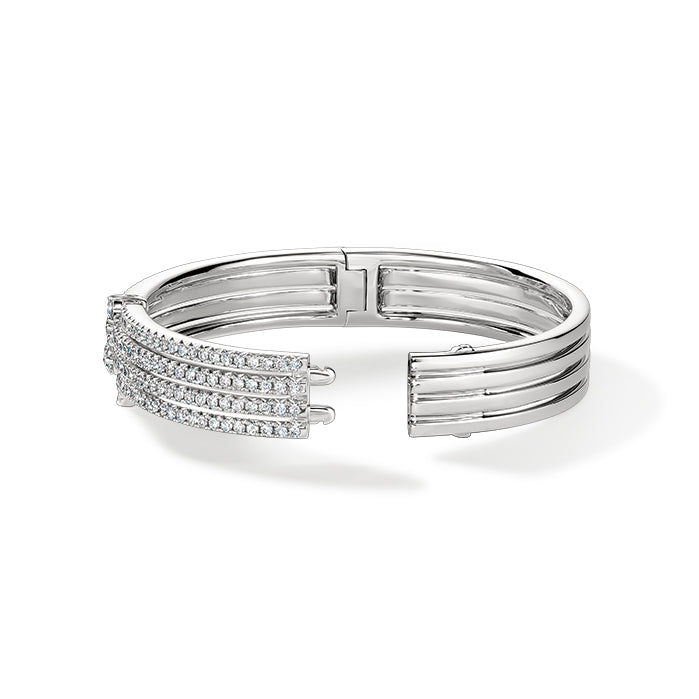 VELA French Cut Pavé Diamond Bangle