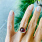 Cherry Blossom Red Spinel and Diamond Ring