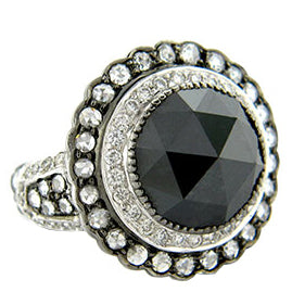 Mariposa Stackable Black Rose Diamond Cocktail Ring