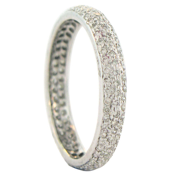 Mariposa Stackable 18k White Diamond Pave Tire Band