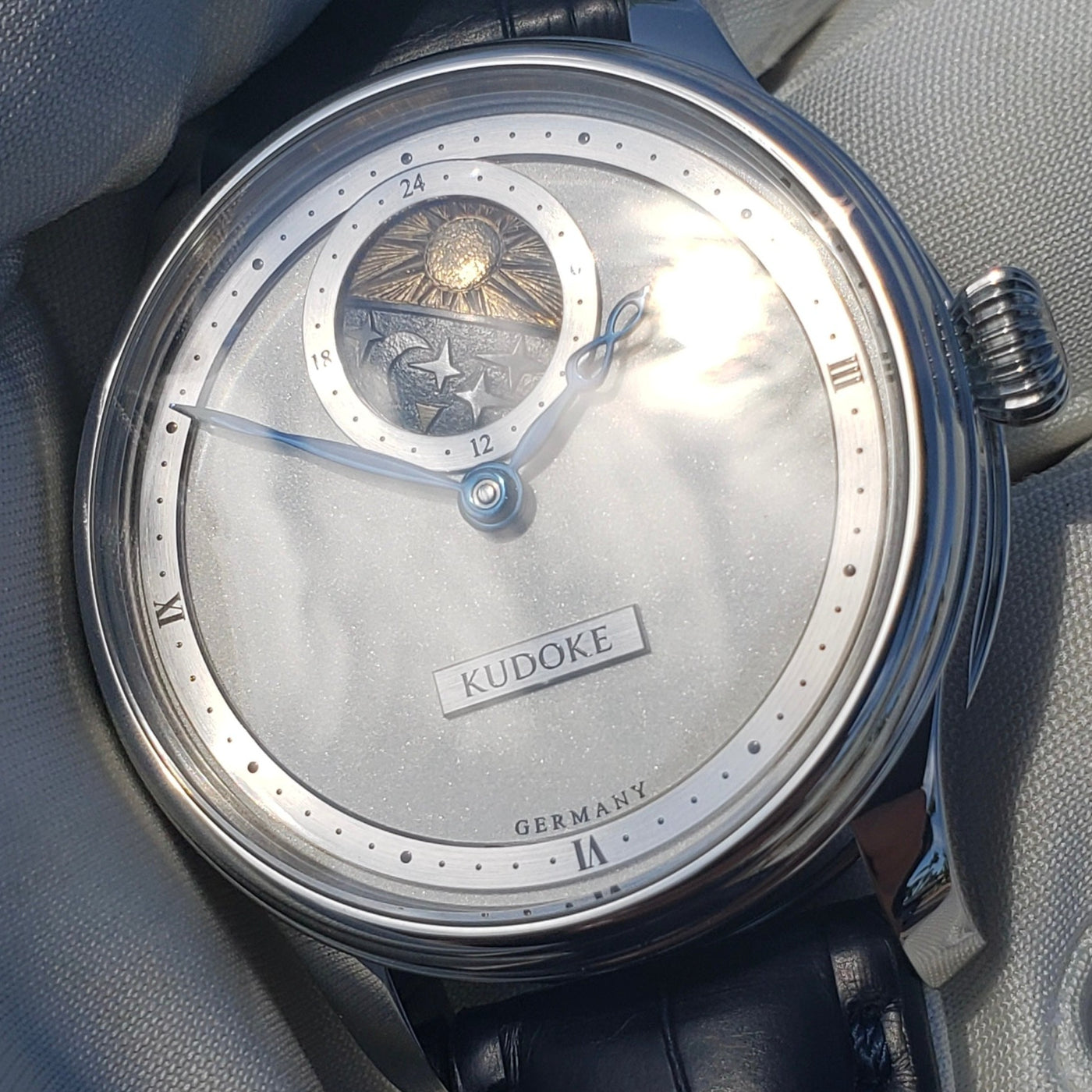 Kudoke 2 Bright Silver Dial Watch