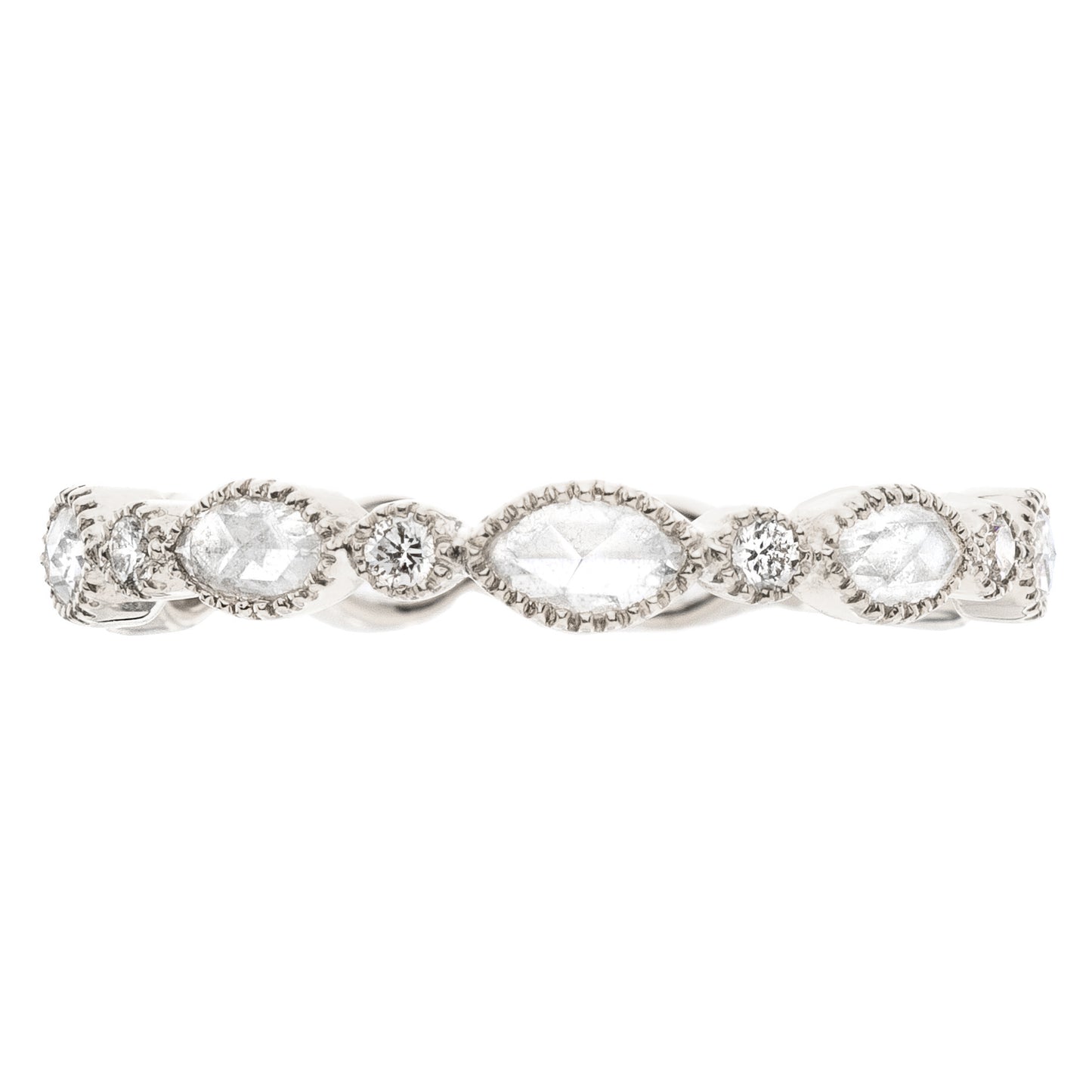 Mariposa Stackable Art Deco Marquise Rose Cut Diamond Ring
