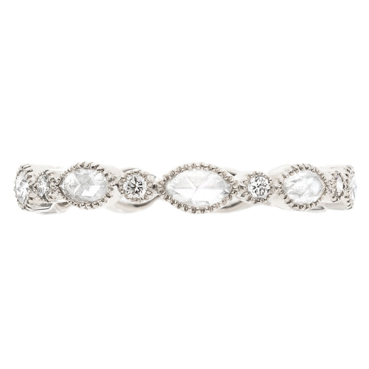 Mariposa Stackable Art Deco Marquise Rose Cut Diamond Ring