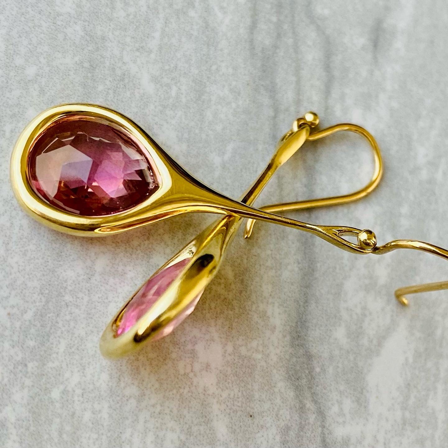 Mariposa H20 5.16ctw Pink Tourmaline Earrings in 18KY