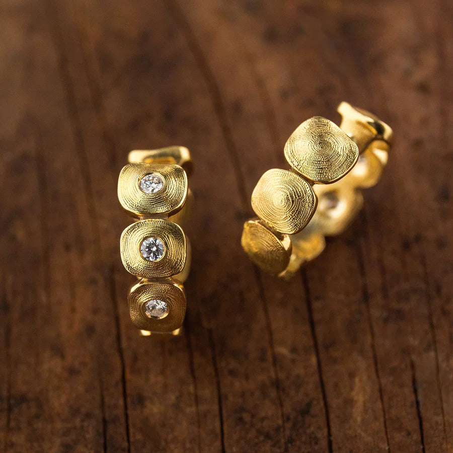 Alex Sepkus Dancing Squares Huggy Earrings