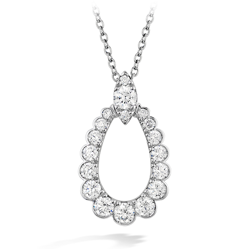 Hearts On Fire Aerial Regal Scroll Teardrop Diamond Pendant Necklace