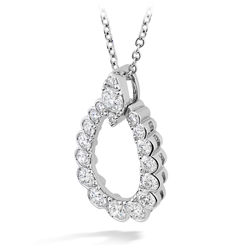 Hearts On Fire Aerial Regal Scroll Teardrop Diamond Pendant Necklace