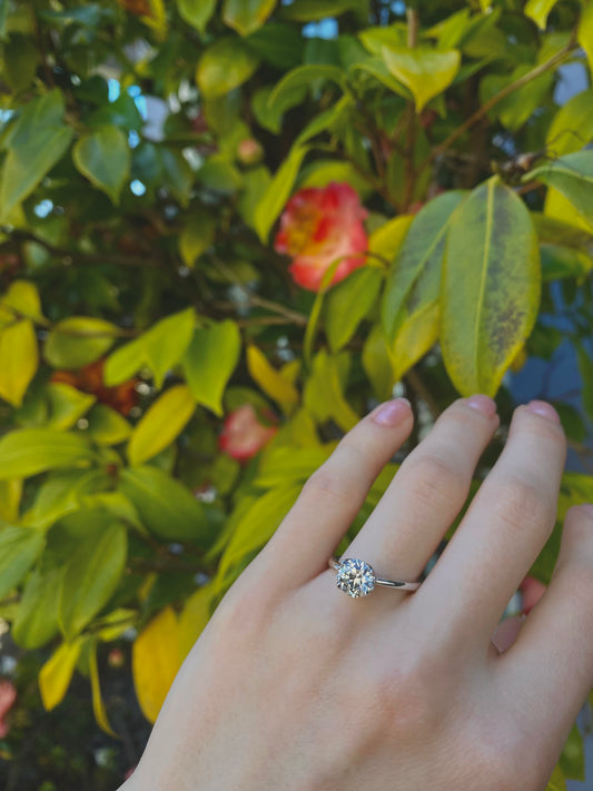 Mariposa Diamond Solitaire set with Hearts On Fire H/SI1 1.33ctw in Platinum