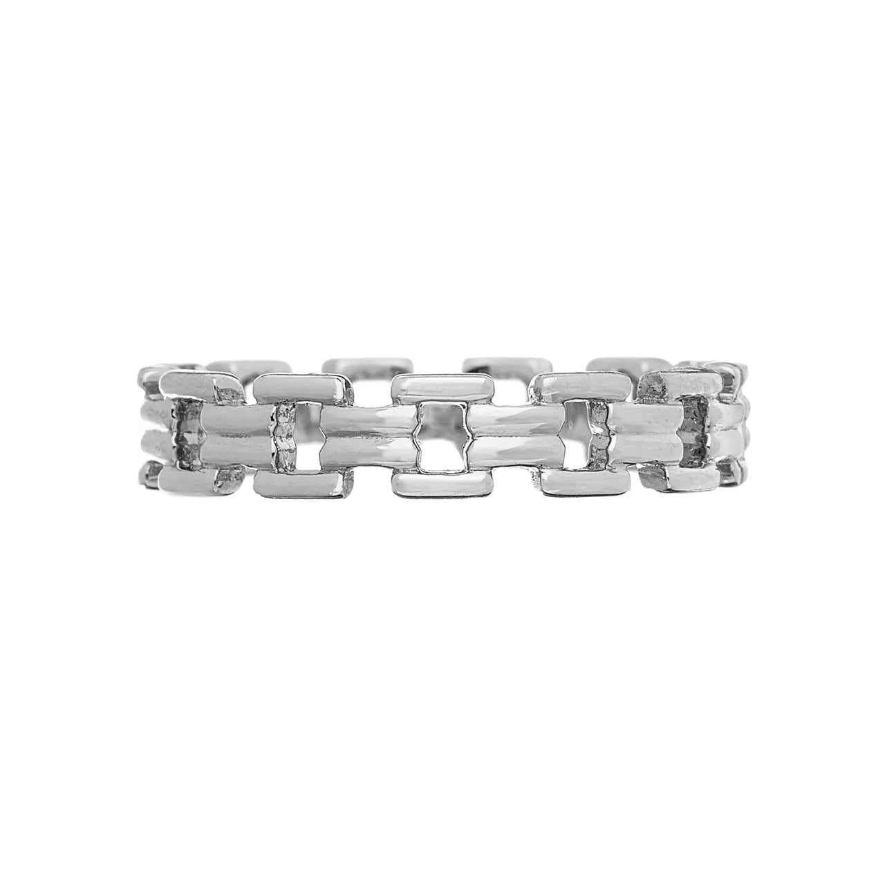 Mariposa Stackable 18k Cesta Band in White Gold