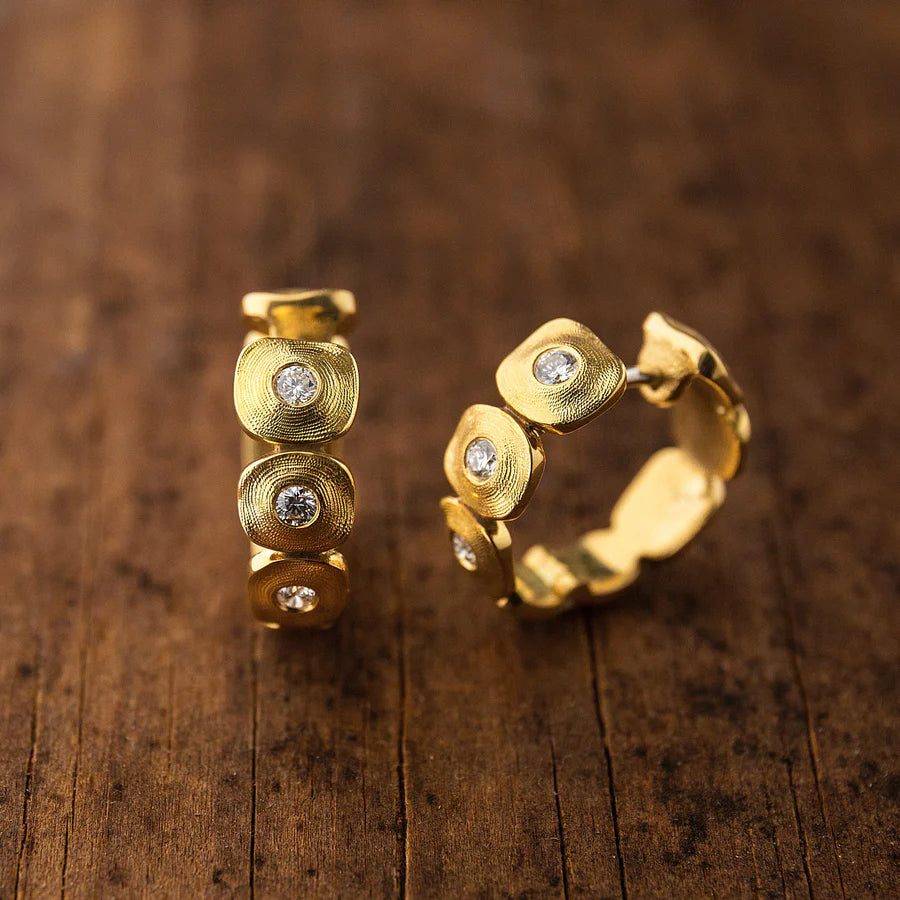 Alex Sepkus Dancing Squares Huggy Earrings