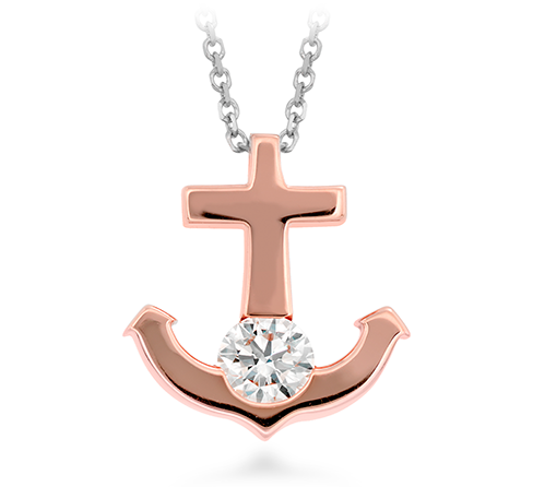 Hearts On Fire Charmed Anchor Pendant Necklace