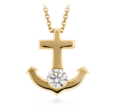 Hearts On Fire Charmed Anchor Pendant Necklace