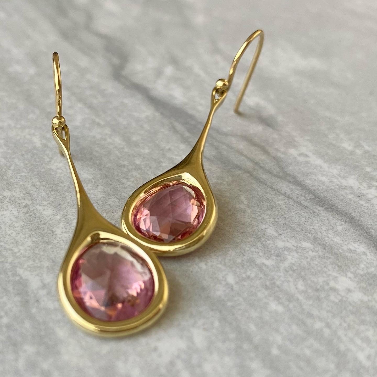 Mariposa H20 5.16ctw Pink Tourmaline Earrings in 18KY