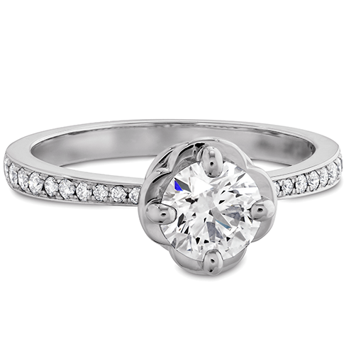 Hearts On Fire Desire Simply Engagement Ring with Diamond Band
