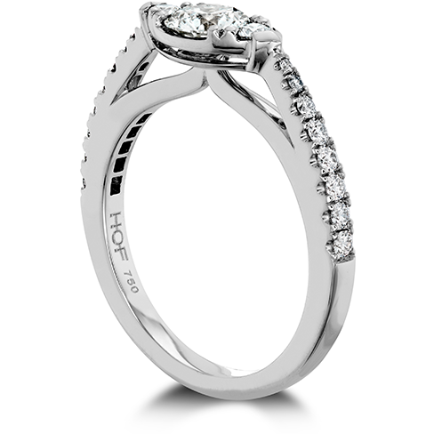 Hearts On Fire Destiny Horizontal Regal Engagement Ring with Diamond Band