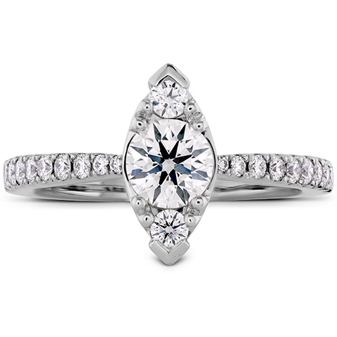 Hearts On Fire Destiny Regal Engagement Ring with Diamond Band