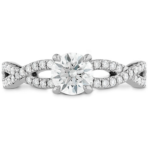 Hearts On Fire Destiny Twist Engagement Ring with Diamond Band