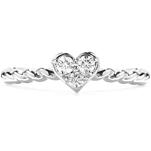 Hearts On Fire Petite Beaded Heart Diamond Ring