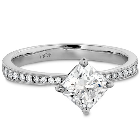 Hearts On Fire Dream Offset Signature Engagement Ring with Diamond Band