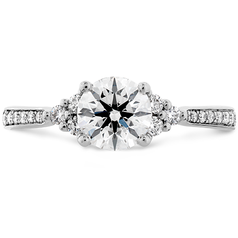Hearts On Fire Felicity Queen Anne Engagement Ring with Diamond Band