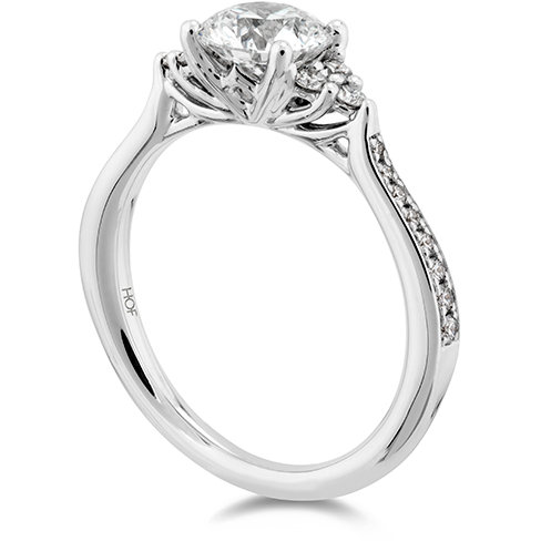 Hearts On Fire Felicity Queen Anne Engagement Ring with Diamond Band