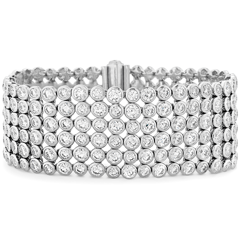18K White Gold 6 Row Diamond Stretch Bracelet – Long's Jewelers