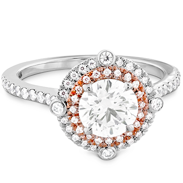 Hearts On Fire Compass Double Halo Diamond Engagement Ring