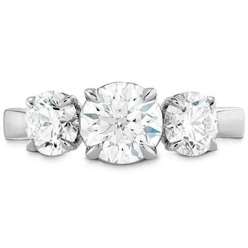 Hearts On Fire Signature Classic Three Stone Diamond Engagement Ring