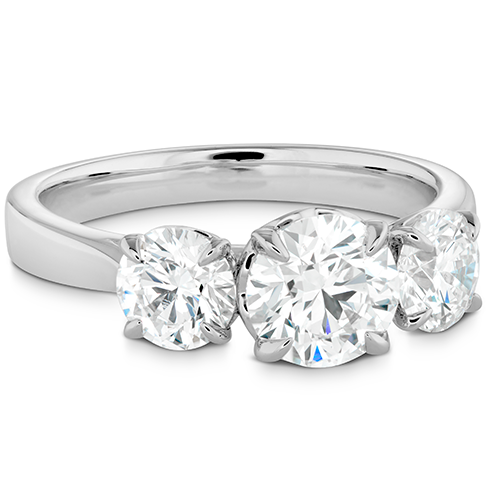 Hearts On Fire Signature Classic Three Stone Diamond Engagement Ring