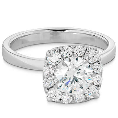 Hearts On Fire Signature Custom Halo Diamond Engagement Ring