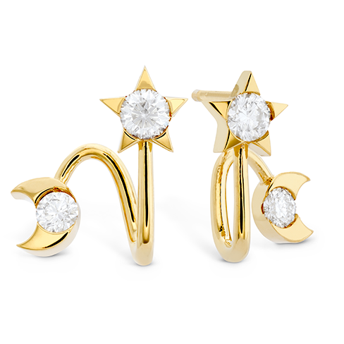 Hearts On Fire Trend Charmed Star & Moon Earring