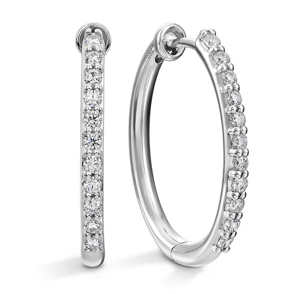 Hearts On Fire Classic Hoop Medium Oval Diamond Earrings