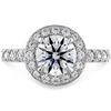 Hearts On Fire Illustrious Halo Engagement Ring with Diamond Band