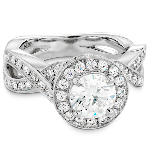 Hearts On Fire Illustrious Halo Twist Diamond Engagement Ring
