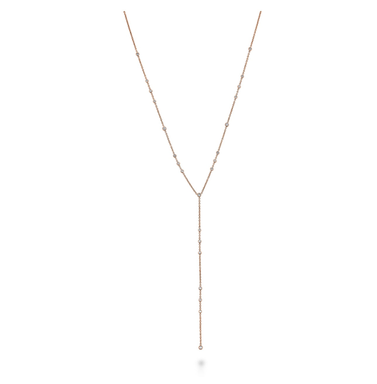 Mariposa Celestial Orbital bezel set .43 ctw. Diamond Lariat Necklace