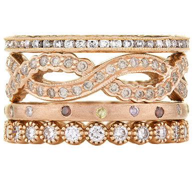 Mariposa Stackable La Vie en Rose Diamond Stack Ring Set