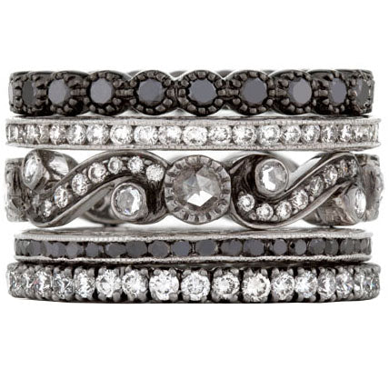 Mariposa Stackable Vetruvian Scroll Diamond Stack Ring Set