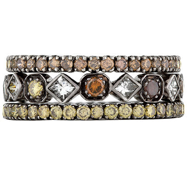 Mariposa Stackable Art Deco Diamond Stack Ring Set