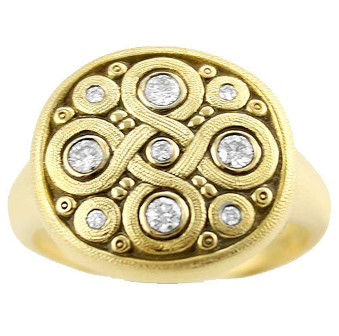 Manufacturer of Ladies designer spring gold ring -24951 | Jewelxy - 127331