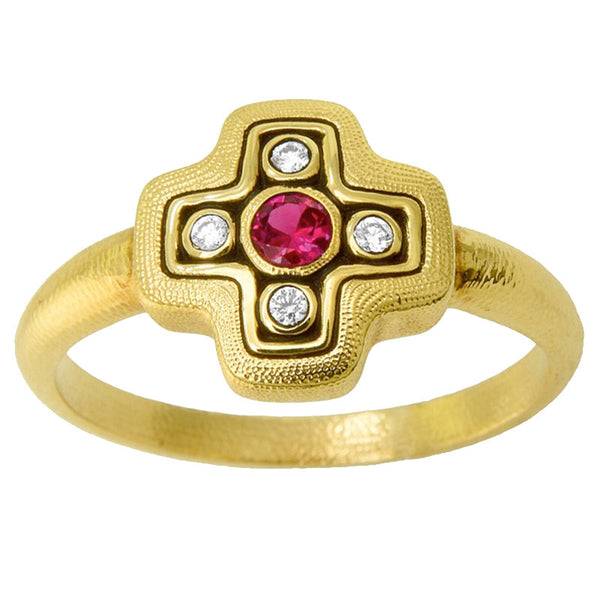 Alex Sepkus Little Cross Dome Large Ring - R-162RBA