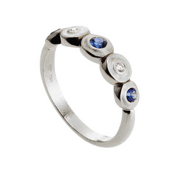 Alex Sepkus Lilly Pad Diamond and Sapphire Large Ring - R-210PSA