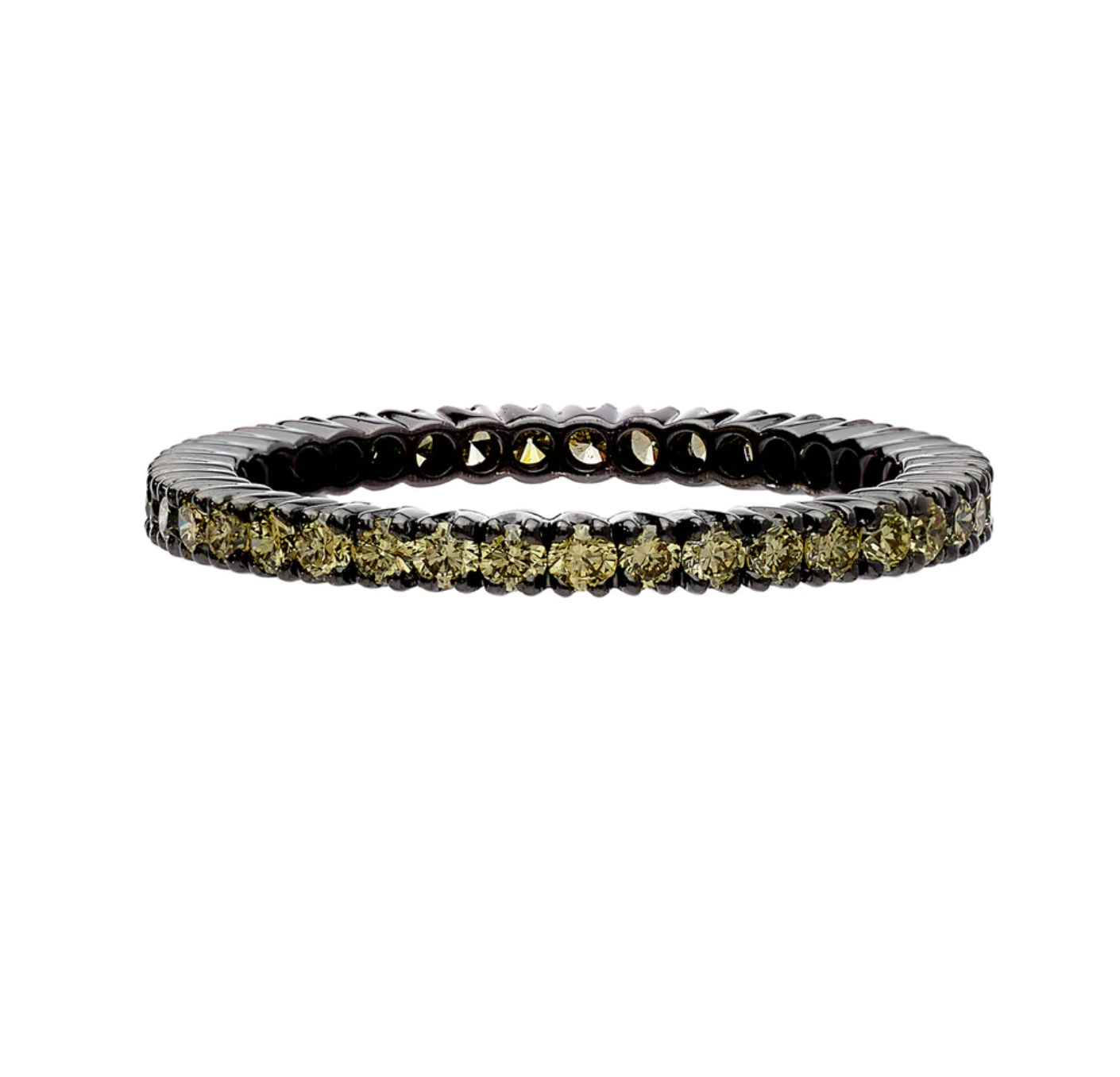 Mariposa Stackable Prong Green Diamond Band