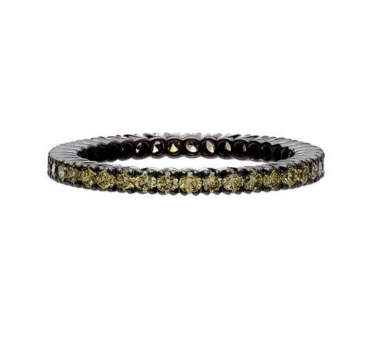 Mariposa Stackable Prong Green Diamond Band