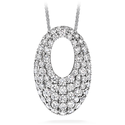 Hearts On Fire Silk Pave Oval Pendant Necklace
